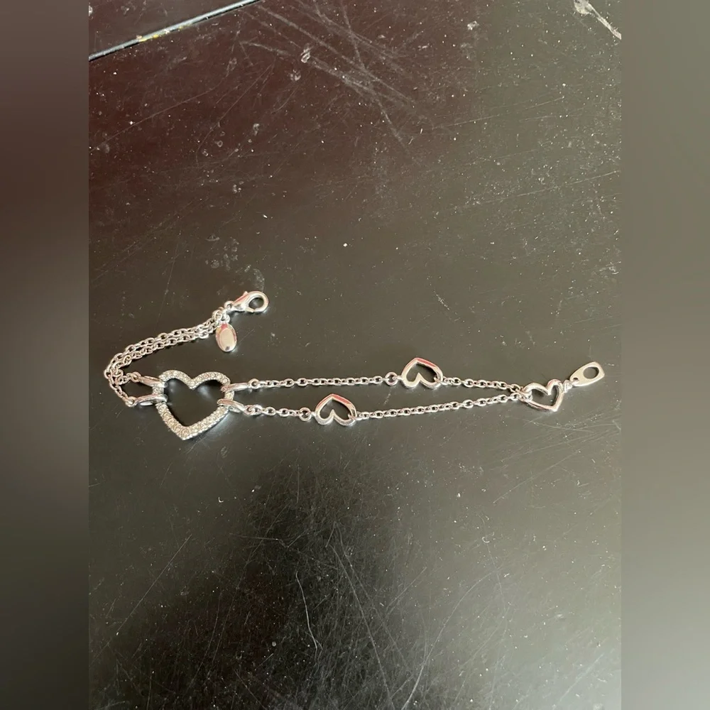 Silver Heart Charm Bracelet - Picture 2 of 3
